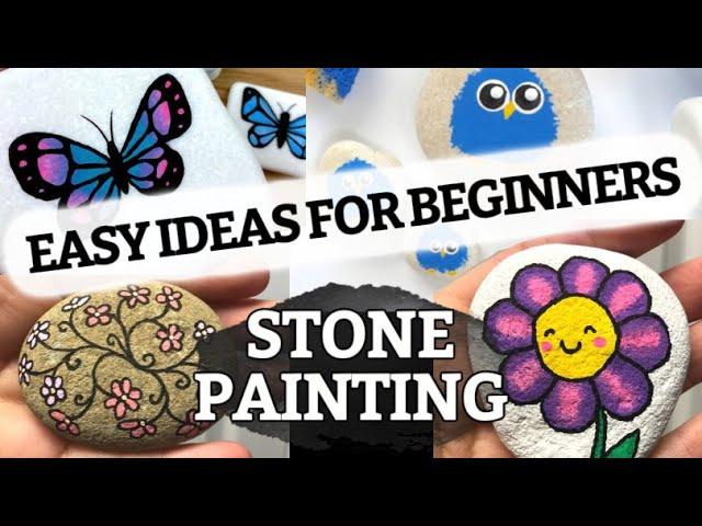 Stone Painting Easy Ideas for Beginners!! 4 Fun Painted Stone Ideas to try! || Rock Painting 101