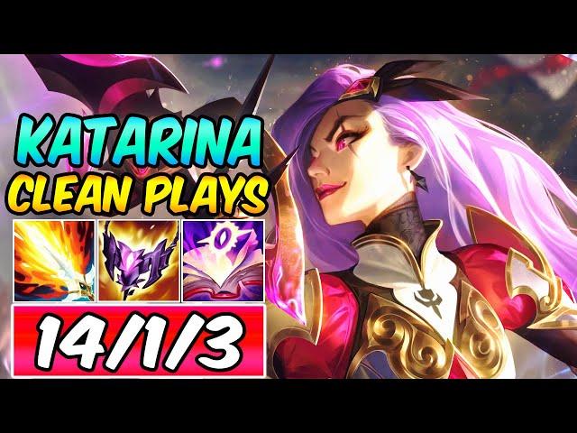 CLEAN PLAYS WITH FULL AP KATARINA MID | Best Build & Runes | League of Legends