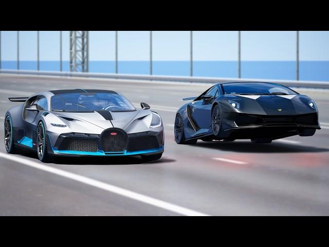 +10,000HP!!! Lamborghini Sesto Elemento vs Bugatti Divo | DRAG & TRACK RACE