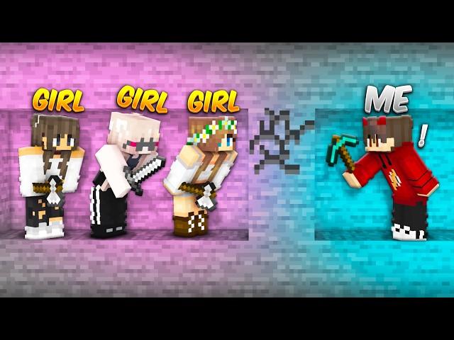 Minecraft Manhunt BOYS vs 3 GIRLS..!