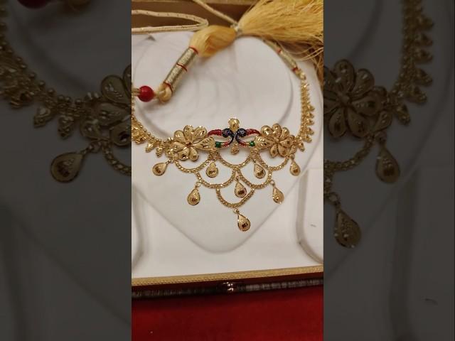 Beautiful gold choker necklace design with 9.380gram #gold #jewellery #choker #shortsfeed