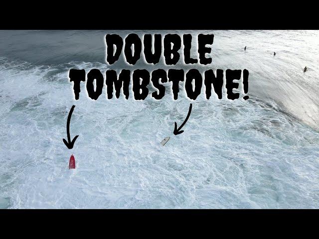 Two Men Down At Big Uluwatu - Surfing Bali