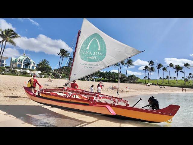 The Sailing Canoe Experience In Hawaii Pacific Ocean - Disney's Aulani Resort & Eating At Monkey Pod