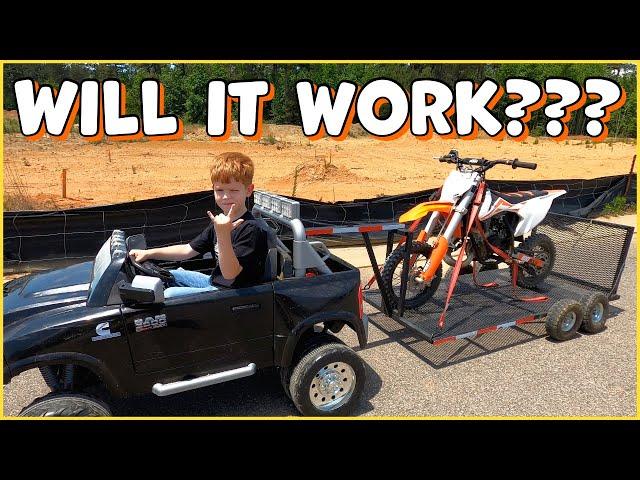 Kid Towing Dirt Bike with Powered Ride On CHALLENGE!