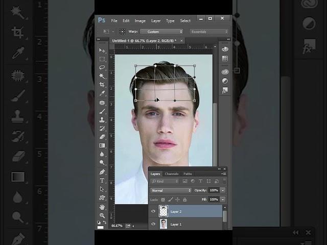 Fix a Big and Wide Forehead in Photoshop #shorts #creative #viral