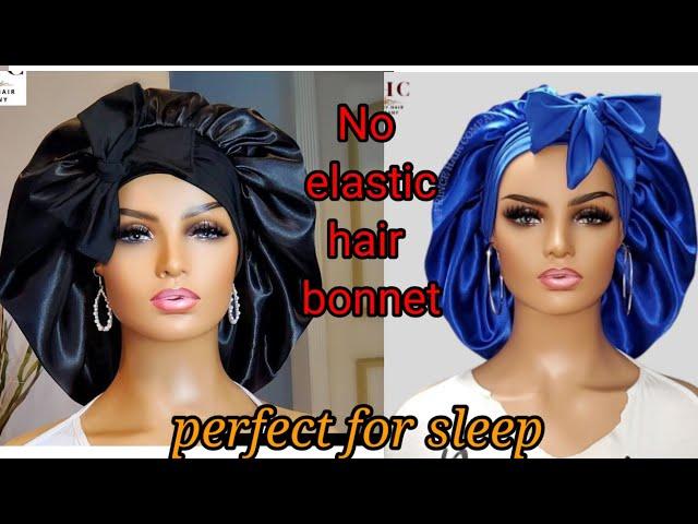 How to make adjustable satin hair bonnet without elastic/ very easy.