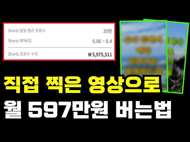 직접 찍은 30초 영상만으로 월 597만원 버는법 부업추천