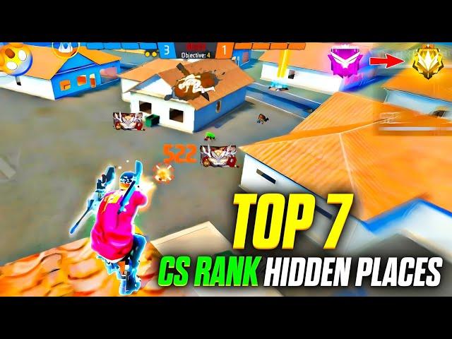 TOP 7 HIDDEN PLACES IN FREE FIRE CS RANK | AFTER OB42 UPDATE | CS RANK TIPS AND TRICKS