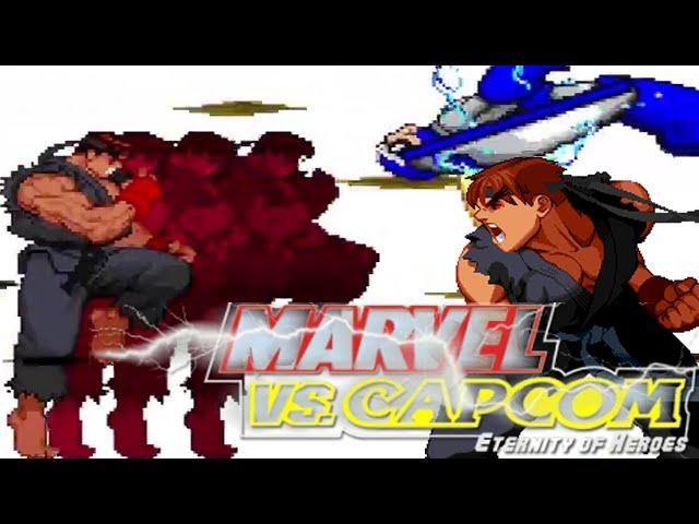 Mugen/Ikemen GO - Marvel vs. Capcom - Eternity of Heroes - Evil Ryu 56 hit combo and Level 3 Super