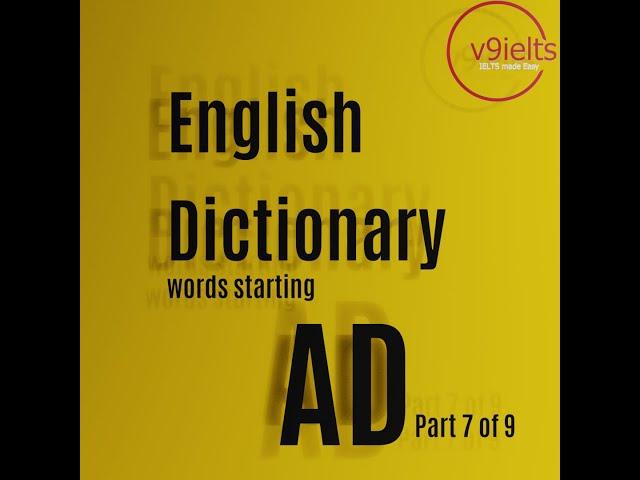 Ultimate English Dictionary words starting AD
