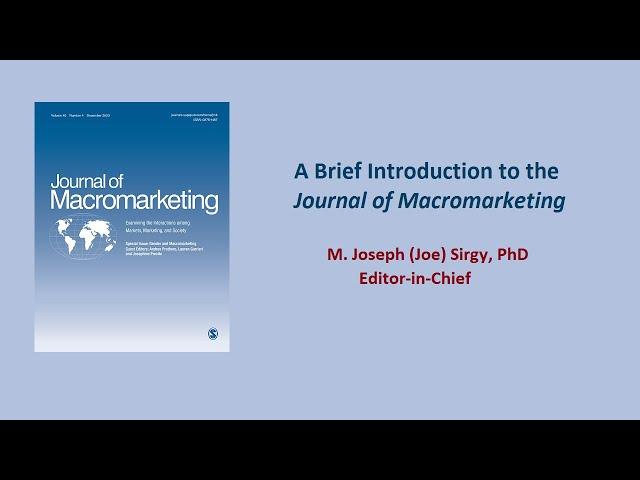 Introduction to the Journal of Macromarketing