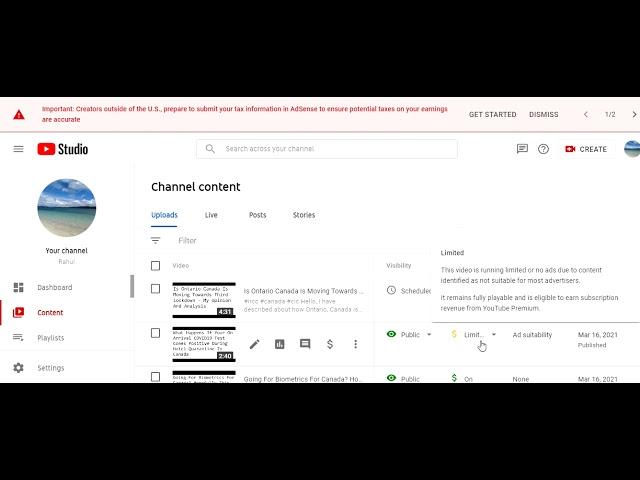 How to Fix Limited Or No Ad On Your Video On YouTube