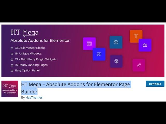  HT Mega – Absolute Addons for Elementor Page Builder