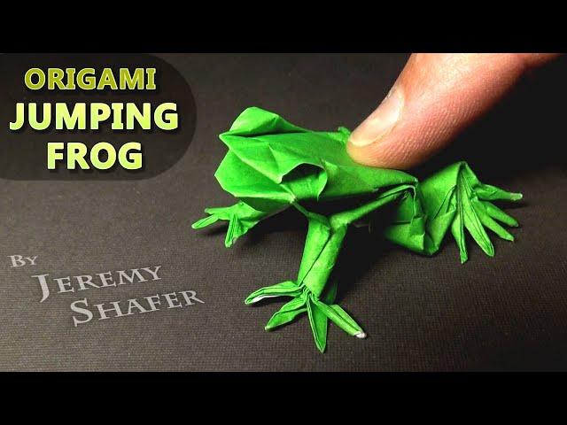 How to Make an Origami Jumping Frog  with 8 Fingers and 10 Toes and it JUMPS FAR!