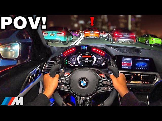 18 Minutes of Chasing BMW Drivers In A Straight Piped BMW M4 G82 AT NIGHT [LOUD EXHAUST POV]