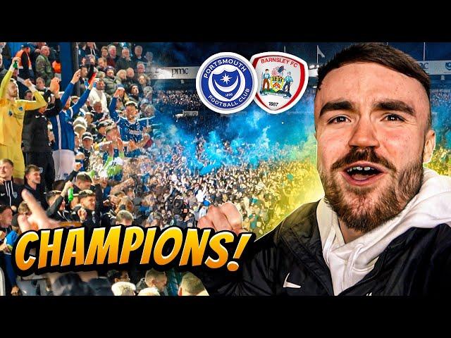 THE MOMENT POMPEY WON PROMOTION AS CHAMPIONS at FRATTON PARK!