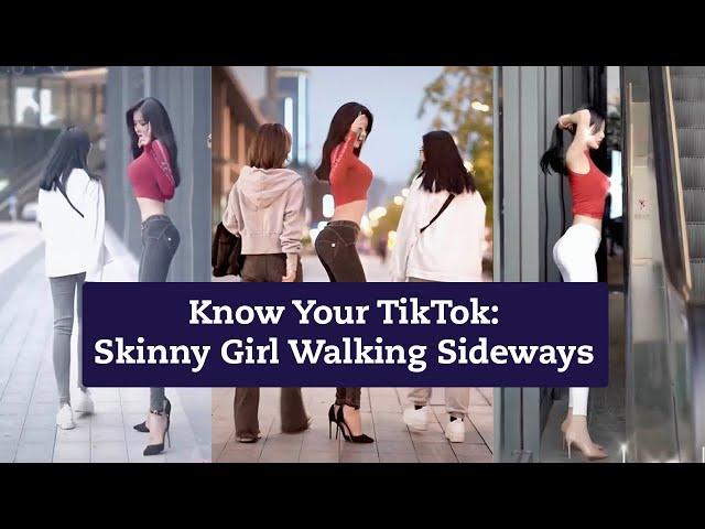 Skinny Girl Walking Sideways Viral TikTok Trend