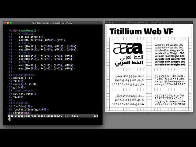 Vim+DrawBot auto update with pqiv