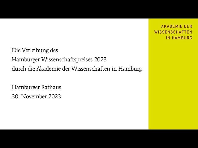 Senatsempfang anl. Verleihung des Hamburger Wissenschaftspreises 2023