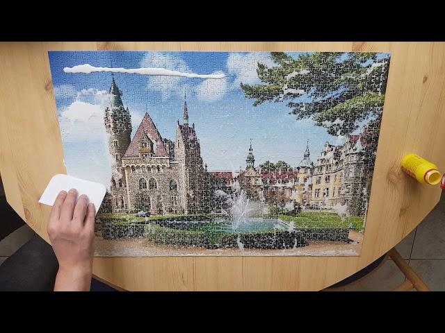 Lepenie Puzzle Castorland Moszna Castle / how to glue puzzle