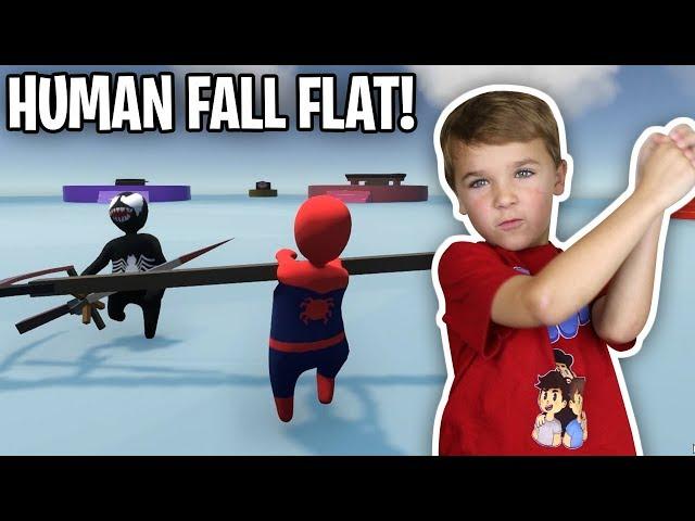 SPIDERMAN VS VENOM FIGHTING IN ICE ARENA / HUMAN FALL FLAT