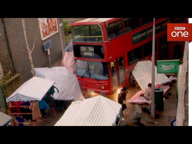 Out of control bus crashes through Walford market - EastEnders 2017 - BBC