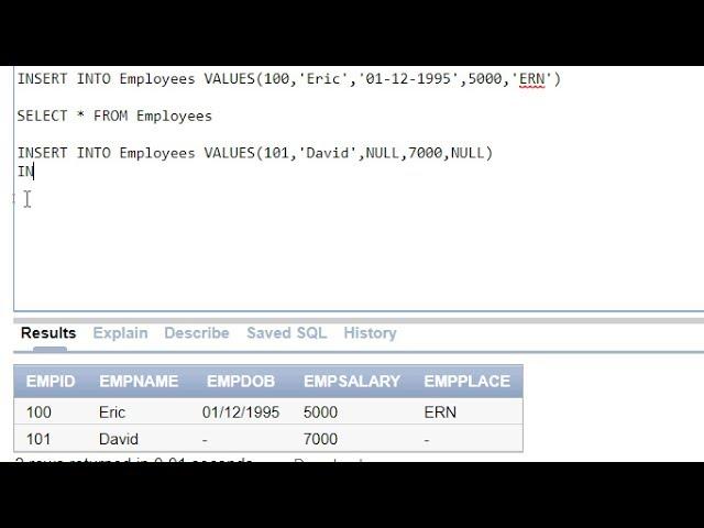 Oracle Tutorial - Insert into a table in different ways