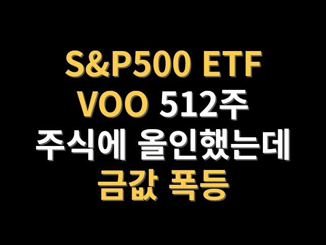 S&P500 ETF(VOO) 512주. 주식에 올인했는데 금값 폭등