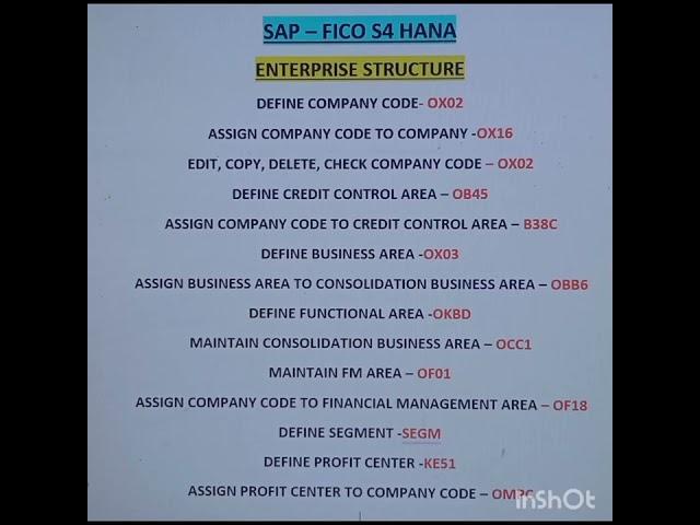 SAP FICO S4 HANA - Enterprise Structure T CODE - 01