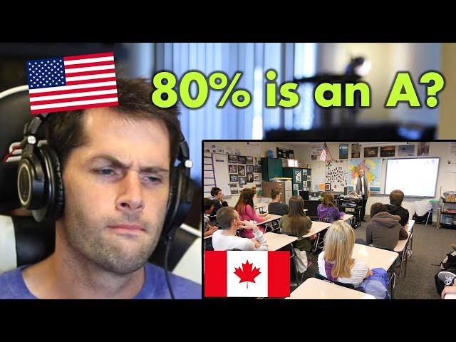 American Reacts to High School in Canada vs. America