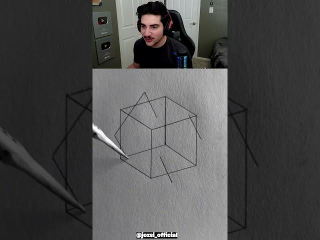 HOW TO DRAW A 3D CUBE ILLUSION #shorts