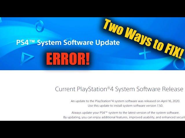 How to Fix PS4 Software Update Error FIX (Two ways to fix EASY/ADVANCED)