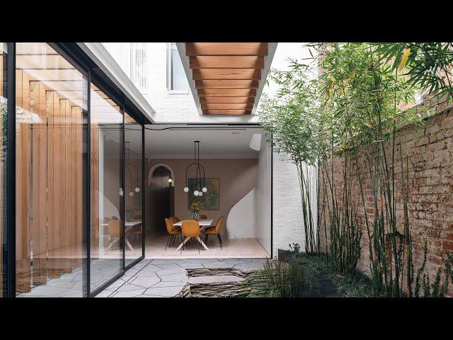 How a Bridge Suspends Over the Courtyard in This Victorian Terrace House