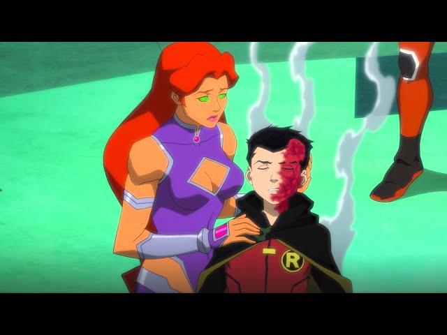 Blue Beetle Nearly Kills Robin in a Duel. Raven Saves Him From Dying | Justice League vs.Teen Titans