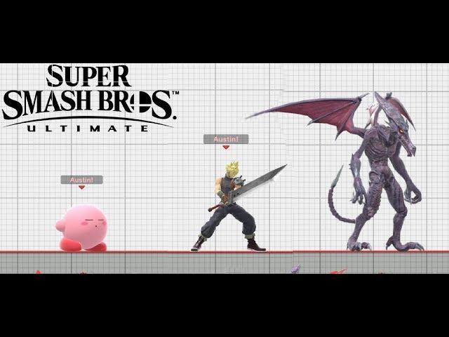 Super Smash Bros Ultimate ALL Characters Size Comparison