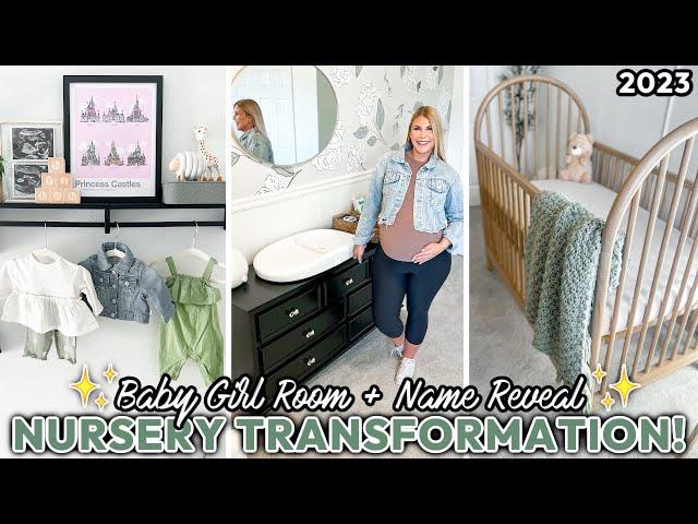 BABY GIRL NURSERY TRANSFORMATION w/ NAME REVEAL!  | Baby Girl Nursery Decorating Ideas + Room Tour