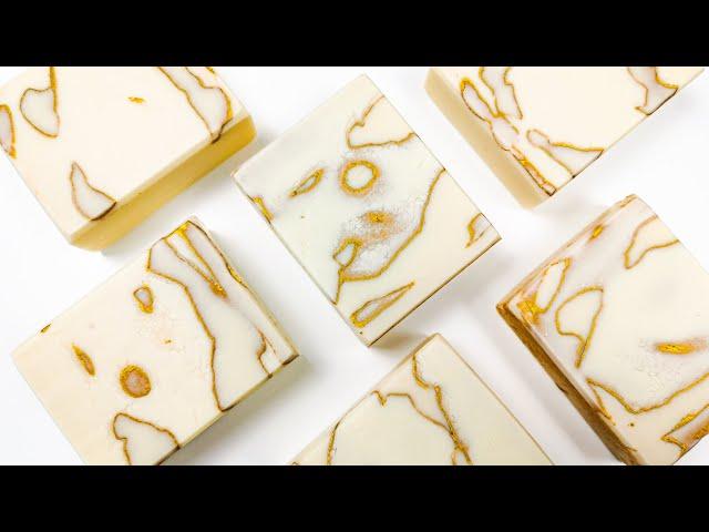 GOLD MARBLE SOAP - Textured Marble Cold Process Soap Making Technique