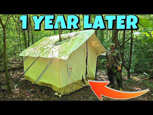 Canvas Tent After 1 Year In The Mountains | White Duck Alpha Wall Tent Takedown & Honest Review