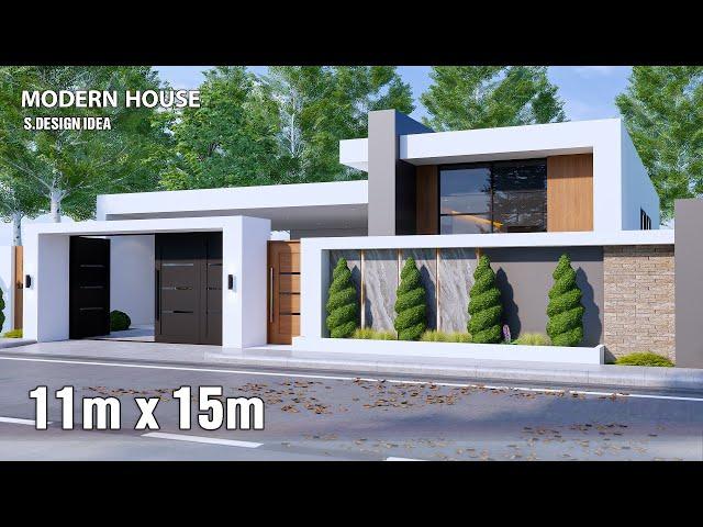 Modern House | House Design idea | 11m x 15m 3Bedroom with 2carparking