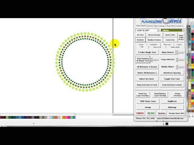 TRW Stone Wizard Tutorial 90 Set Size and Restore Buttons Corel Draw Rhinestone Program