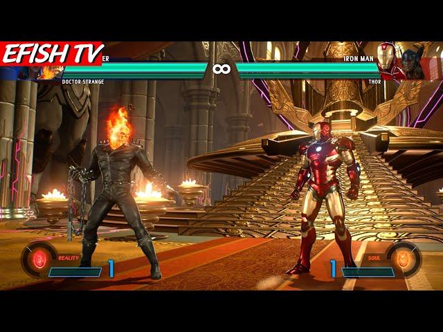 Ghost Rider & Doctor Strange vs Iron Man & Thor (Hardest AI) - Marvel vs Capcom: Infinite