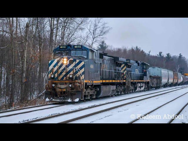 (RARE BC Rail DASH 9 DUO!) CN Train X314 South at Bloomington GO ￼(12/27/2024)