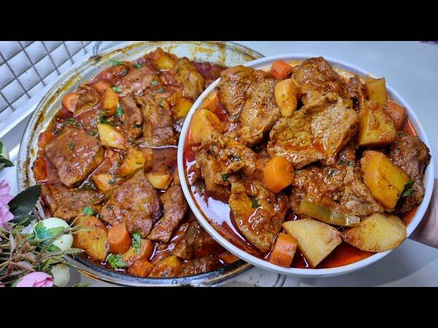 Receta perfekte për Mish Viçi në furrë me perime që mbetet i butë dhe tejet i Shijshëm / Beef recipe