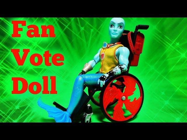 Monster High Finnegan Wake Mermaid Man Fan Vote Doll w/ Wheel Chair