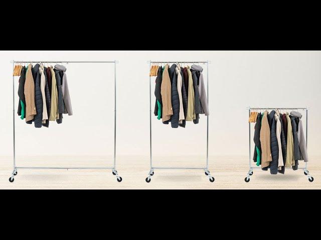 Tatkraft Urban - Adjustable Clothes Rail with Industrial Grade Locking Wheels, 100kg Capacity