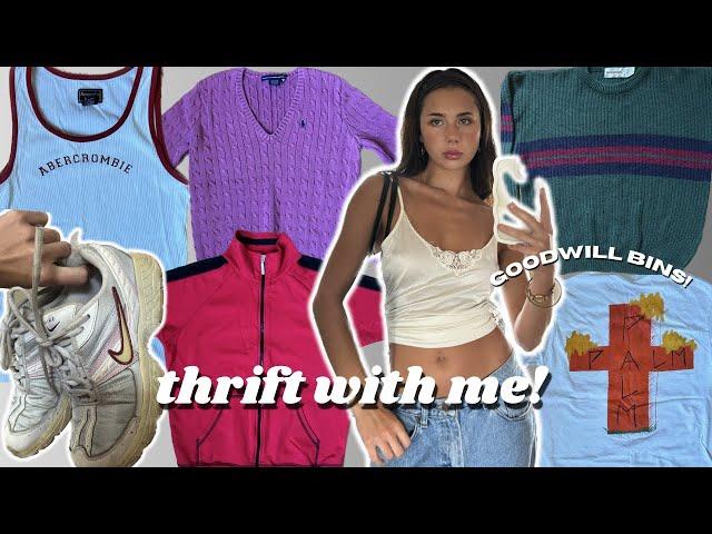 THRIFT with me at the GOODWILL BINS! | + thrift haul :)