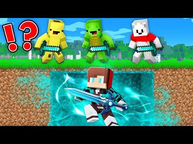 ANIME GOD Speedrunner vs Hunters : JJ vs Mikey, Banana Kid and Carrie in Minecraft Maizen!