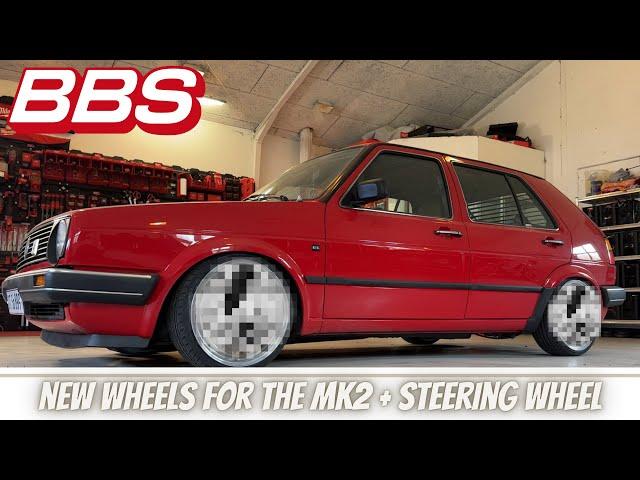 Golf mk2 gets new wheels! - BBS RF + BBS Wooden Steering Wheel