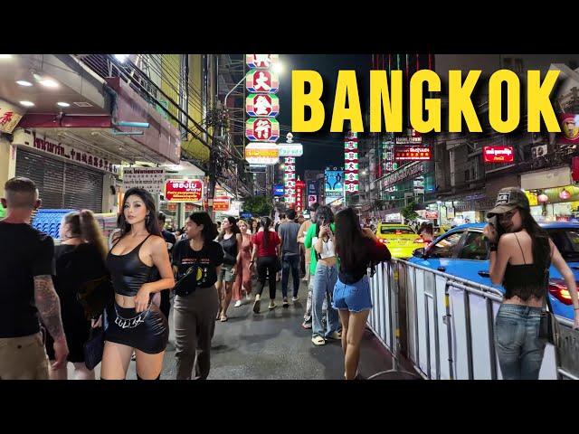 Busy Night Streets of Bangkok, Thailand 4K Walking Tour