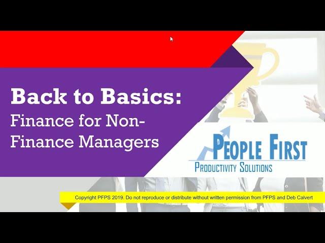 Finance for Non-Financial Managers